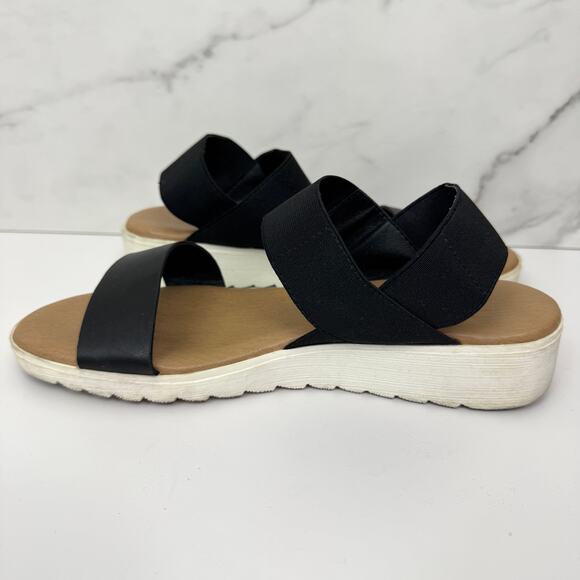 Kensie Women Everlee Casual Sandal Size 8.5 Stretch Comfort Cushion Summer Black - Picture 3 of 10